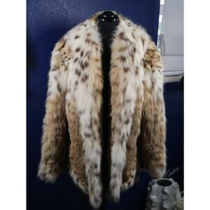 2 die 4 Gorgeous Heavily Spotted Bobcat Lynx Hooded Fur Coat Jacket